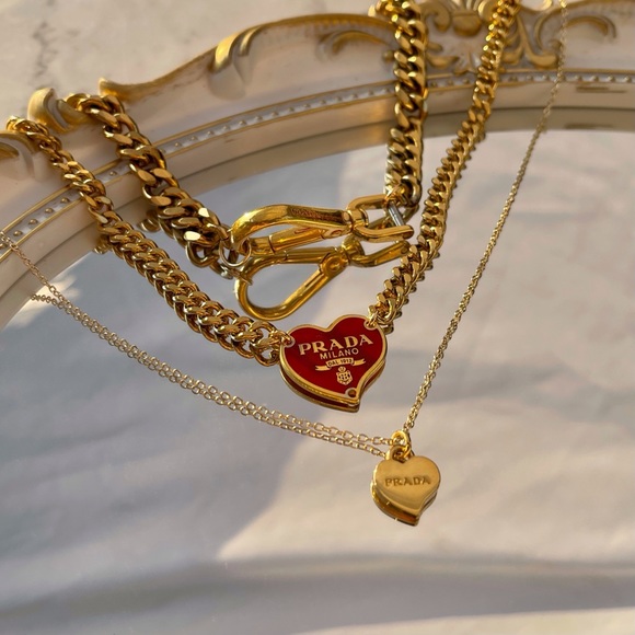 Authentic Prada Repurposed Mini Heart Necklace - Picture 4 of 4